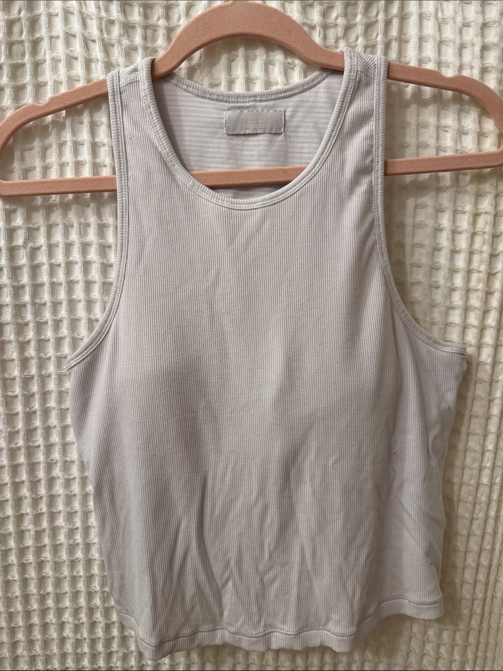Nuuds White Ribbed Tank Top - Picture 7 of 7